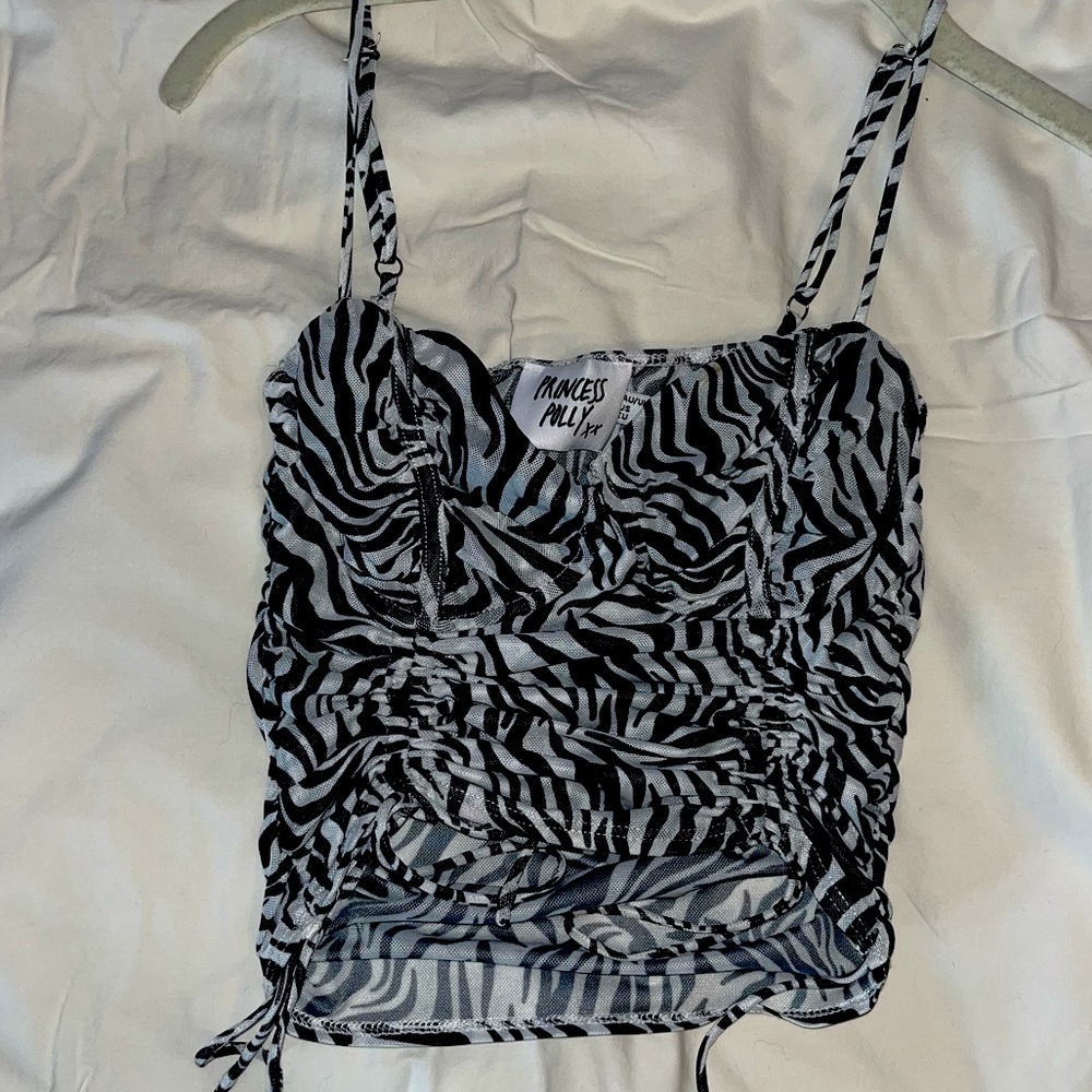 Zebra Princess Polly Crop Tank Top